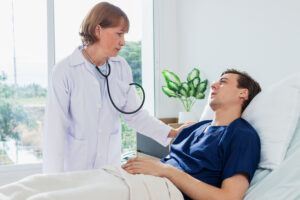 provider examining patient